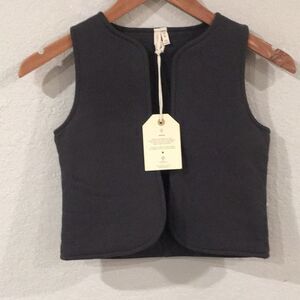 NEW Gray Label GOTS‎ Organic Cotton Daxton Dark Gray Vest Kids Sz 5/6 Unisex